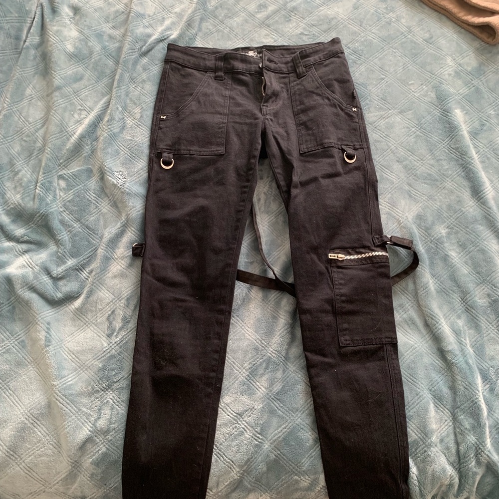 tripp nyc black strap pants